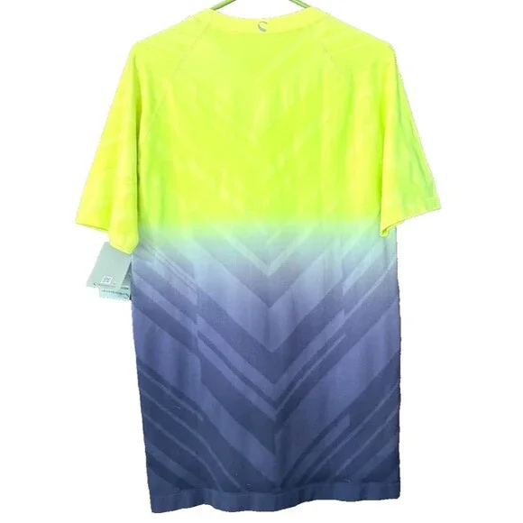 Climawear Shirt Mens Size S Short Sleeve Moisture Wicking Gradient Blue & Yellow - Picture 2 of 8